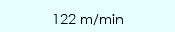 122 m/min